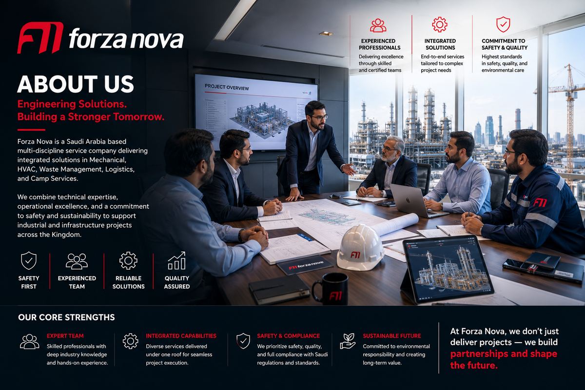 Forza Nova industrial services team on site in Saudi Arabia